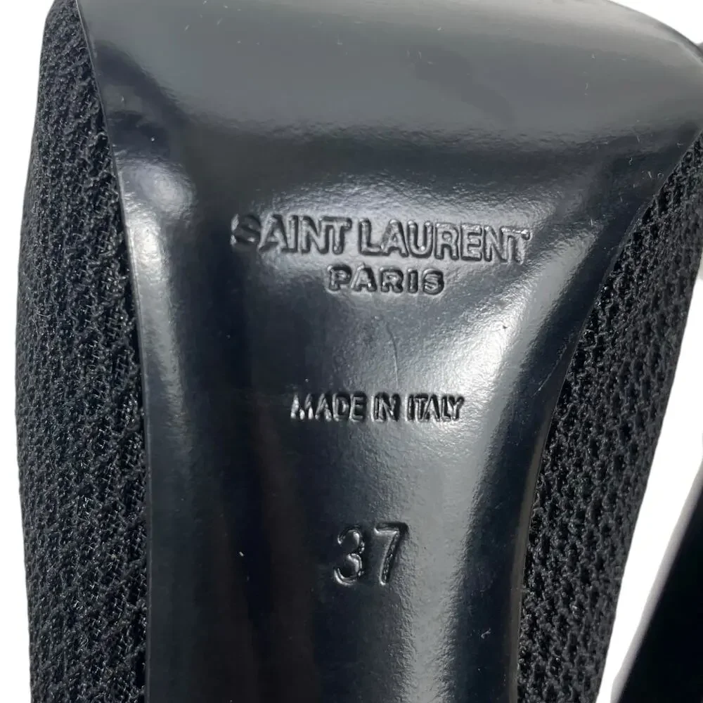 Saint Laurent Oxalis 115mm Mesh Pointed Toe Ankle Boots Black Size 37